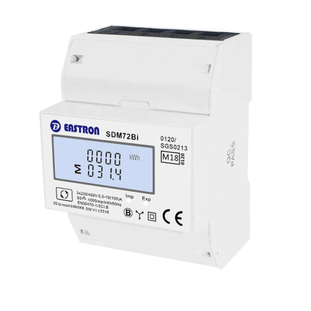 SDM72Bi Energy Meter with resettable trip counter