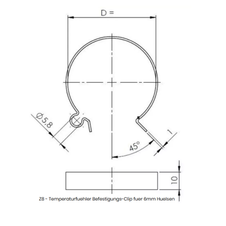 Monteringsklämma för universalgivare 6 mm, till 15 mm rör.