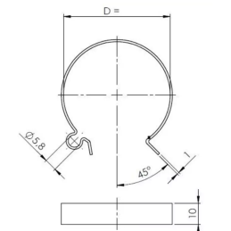Mounting-clip for universal temp sensors, for 10-12 mm tubing