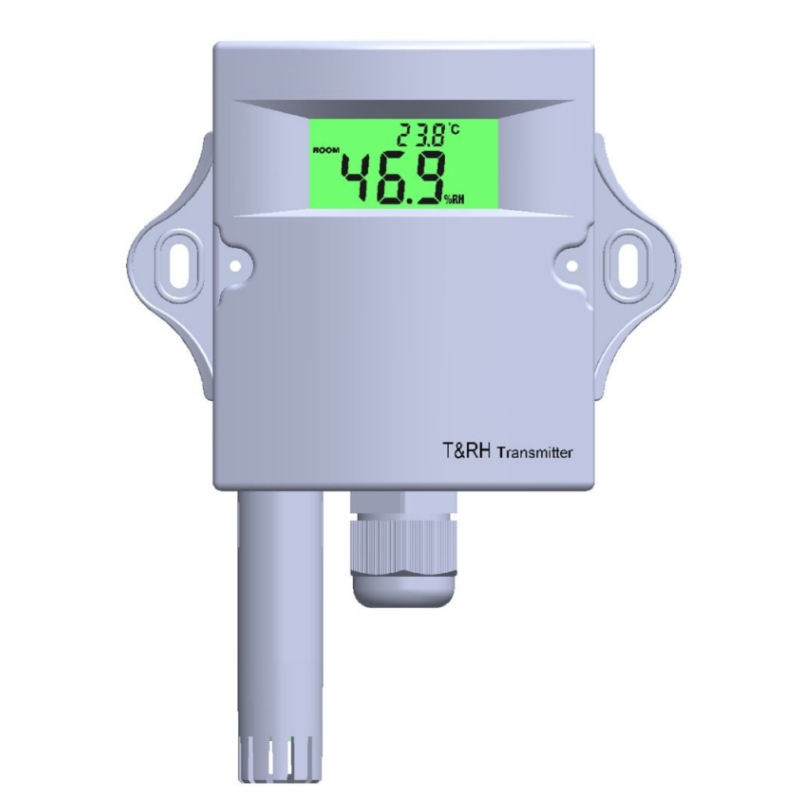 Humidity and temperature transmitter with display