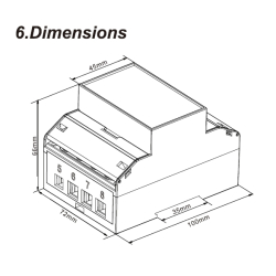 Eastron SDM630 Modbus MID V2 electricity meter, dimensions